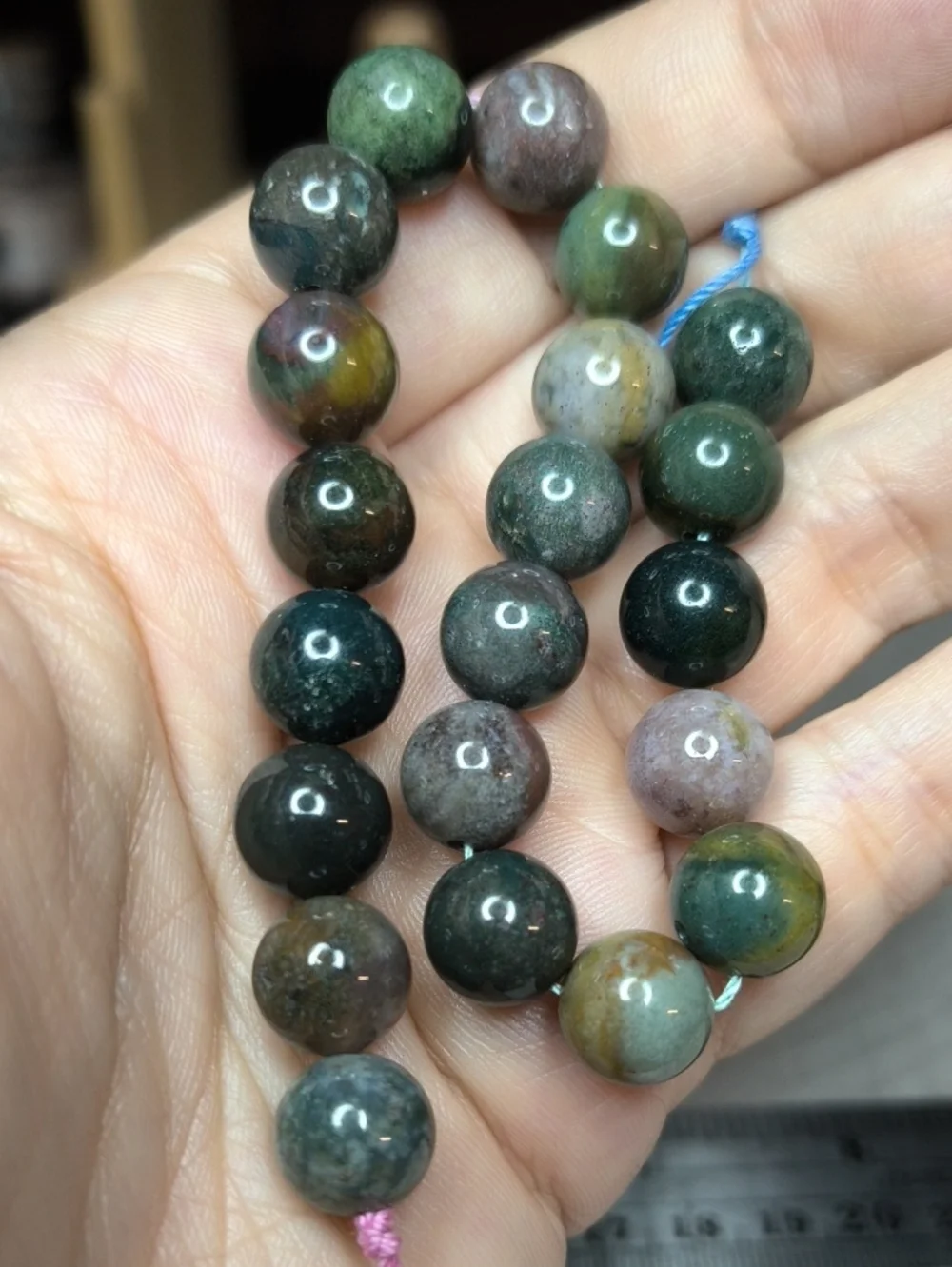 #6- 10mm Indian Agate Gemstone Beads - 8 Inch Strand